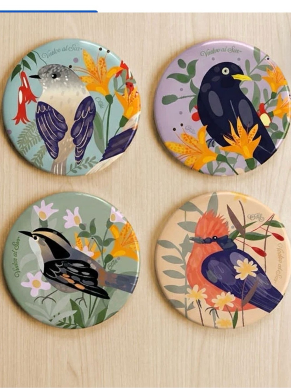 Four Bird coasters